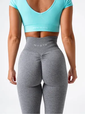 NVGTN Grey Scrunch Seamless Leggings thumbnail 2
