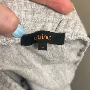 ✨Quince SuperSoft Fleece Joggers Heather Grey Sz Large Pants✨ thumbnail 6