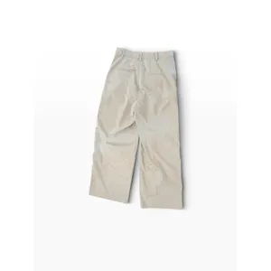 HM Womens Pleated Wide Leg Trousers Light Beige High Waist Cropped Pants Size 10 thumbnail 2