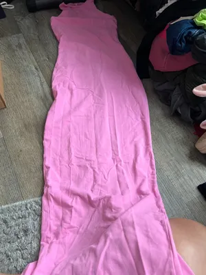 NEW • Skims • Soft Lounge Sleeveless Long Maxi Dress Cotton Candy Pink Ribbed thumbnail 5