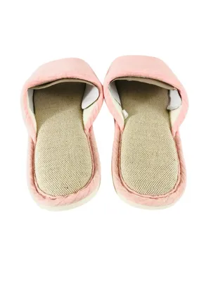Womens Slippers Fabric Slides Slip On Pink Size 37/38 US 6/7 thumbnail 3
