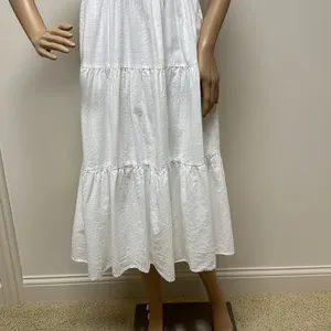 NWOT Reverse White Tiered Open Back Lined Midi Dress thumbnail 6