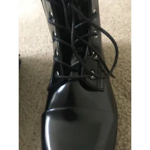 Wild Diva Women's High Top Gloss Boots Shoes Size 9 Black thumbnail 4