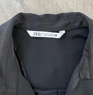 ZARA Cropped Satin Long Sleeve Button Down thumbnail 2