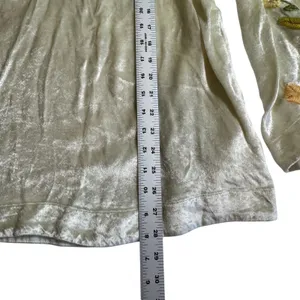 Free People‎ Ember Embroidered Floral Tunic Top Womens Small Cream Velvet NWOT thumbnail 7