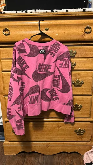 Nike Pink Crew Neck Lightweight Sweatshirt thumbnail 3