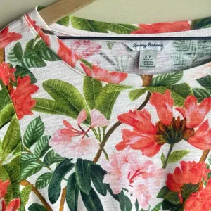 Tommy Bahama 100% Cotton Ashby Isles Faraway Blooms Knit Top S Tropical Heavenly thumbnail 6