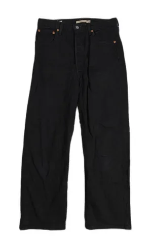 Mens Levis Ribcage Straight Ankle Jeans Black Size 28 thumbnail 1