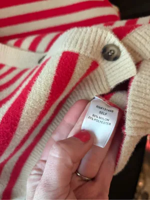 FATE Oversized Stripe Button Cardigan, NWOT Orange thumbnail 3