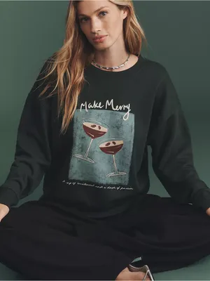 Anthropologie Maeve x Natalia Bagniewska Cocktail Sweatshirt Women’s Medium thumbnail 1