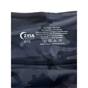 Zyia womens black gray camo 7/8 length‎ athletic leggings yoga pants sz 8-10 thumbnail 3