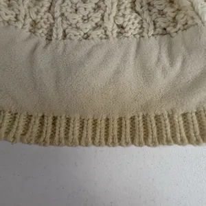 The North Face Hat Beanie‎ One Size Ivory Cable Knit Lined Wool Alpaca Blend thumbnail 6