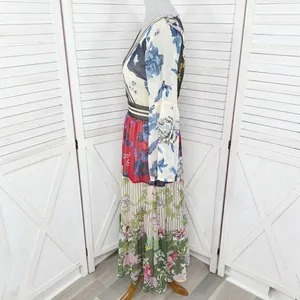 Kaktus Maxi‎ Dress Small Floral Patternblock Patchwork Tiered Cottagecore Boho thumbnail 2