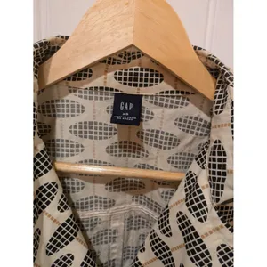 GAP Trench Coat, Geo Print, Ivory, Black & Tan, Sz: XS No Belt thumbnail 8