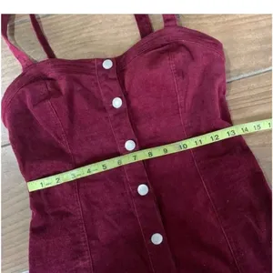 PacSun Red Buttoned Mini‎ Corduroy dress thumbnail 9