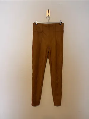 SPANX High Waist Faux Suede Leggings Rich Caramel Size Large‎ thumbnail 3