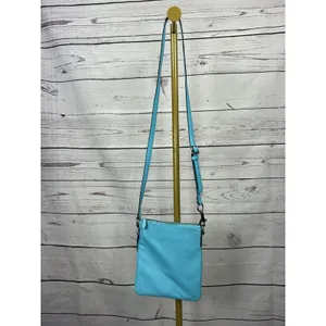 Coach Tourmaline Turquoise Teal Blue Leather Swingpack Crossbody Shoulder Bag thumbnail 3