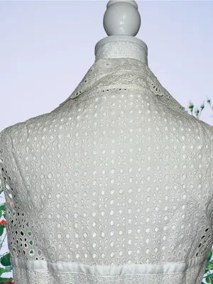 Nanette Lepore Sleeveless White Eyelet Shirt Dress thumbnail 14