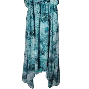 Emma & Michele Blue All Over Print Sleeveless Asymmetrical Hem Maxi Dress Large thumbnail 6