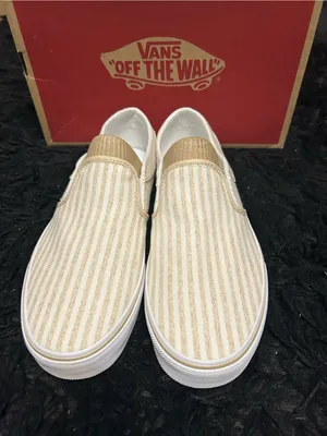VANS off the wall striped slip on shoes sneakers women’s 7 new thumbnail 2
