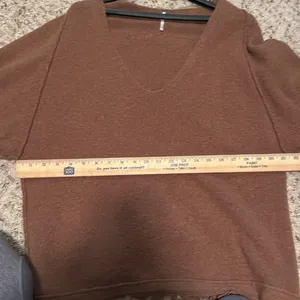 Free People‎ Oversized Brown Wool Linen Sweater Size Small thumbnail 9