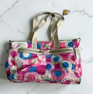 COACH Multicolor Large Logo Diaper Bag Tote Bag thumbnail 1