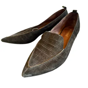 Jeffrey Campbell Viona W-D Suede Pointed Toe Loafers Heeled Leather Flats 9.5 thumbnail 1