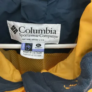 Columbia Women’s Yellow Navy Hooded Rain Jacket Interchange Shell X thumbnail 4