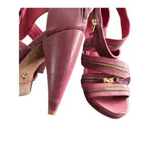 Pour‎ la Victoire VERO CUOIO Maroon Platform Strappy Gold Zipper Heels Size 8 thumbnail 12