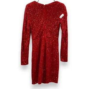 RTR One33 Social Red Sequin Drape Long‎ Sleeve Sheath Mini Dress Sz 4 thumbnail 6