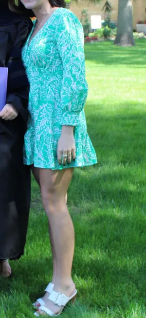 Zara Green and White Dress thumbnail 2