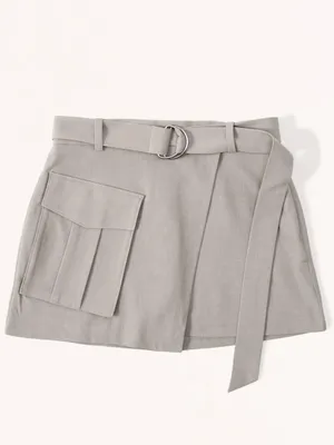 Abercrombie & Fitch Wrap Front Utility Skort in Taupe Size Small thumbnail 3