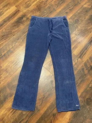 Vintage Nike Pants WM Velour Sweat Track Pants Bottom Leg Flare Y2K Grunge Skate thumbnail 1