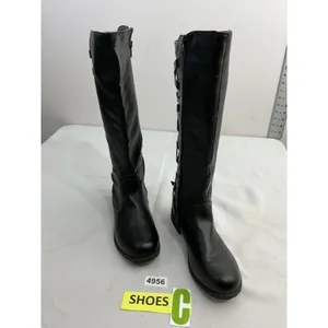 Womans Bruno Valenti Riding Boots 8 Black Full Zip Strappy Detail thumbnail 2