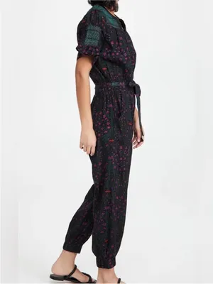 Roller Rabbit Rhone Niana Jumpsuit in Black Floral thumbnail 2