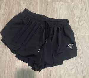 Black Women's Athletic Layered Shorts thumbnail 1
