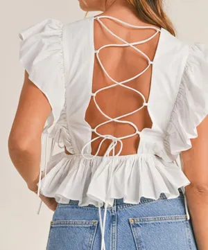 Mabel JOYCE LACE UP DETAIL TOP✨ thumbnail 1