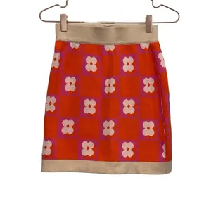 Flower Market Knit Mini Skirt - Orange Mod Floral × PepperMayo thumbnail 3