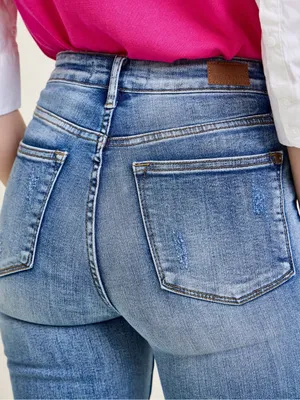 Judy Blue Charlotte Tummy Control Release Hem Flare Jeans Size 32 thumbnail 4