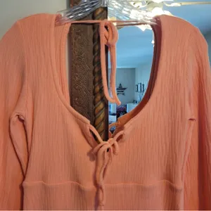 FREE PEOPLE - Brynne Boho Flared Long Bell Sleeve Open Back Mini Dress NWOT thumbnail 7