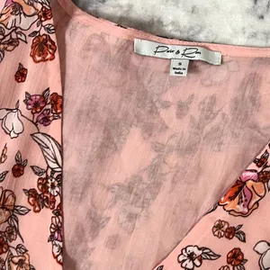 Parker & Rowe Pink Floral Midi Dress Sz S thumbnail 3