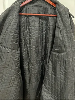 Claiborne Dark Charcoal Wool Pea Coat Gray Size XXL thumbnail 3
