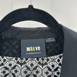Maeve For Anthropologie Black Lace Button Down Blouse sexy grunge goth size XS thumbnail 4