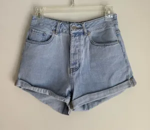 Brandy Melville Light Blue Rolled Hem Denim Shorts thumbnail 1