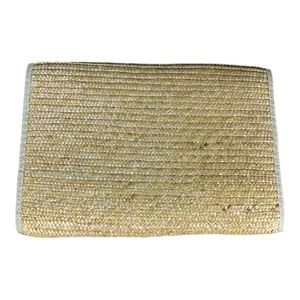 Vintage Straw Woven Clutch Handbag Natural Tan Summer Beach Envelope Bag Toggle thumbnail 3