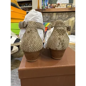 COACH Ingrid Natural Snake Print Leather Thong Wedge Sandals Women's Size 8.5! thumbnail 6