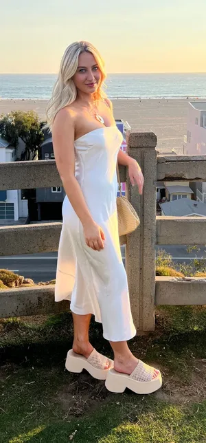 Aritzia Midi Cream Strapless Dress thumbnail 1