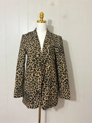 ASTR The Label Leopard Print Boyfriend Blazer Animal Print Size M thumbnail 2