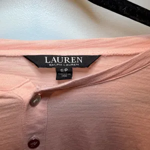 Lauren Ralph Lauren Henley Shirt Pink Small Slub Cotton Casual Work Office thumbnail 2