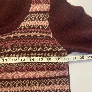 Eddie‎ Bauer Women's Wool Sweater Burgundy Fair Isle Nordic Size M Y2K Preppy thumbnail 8